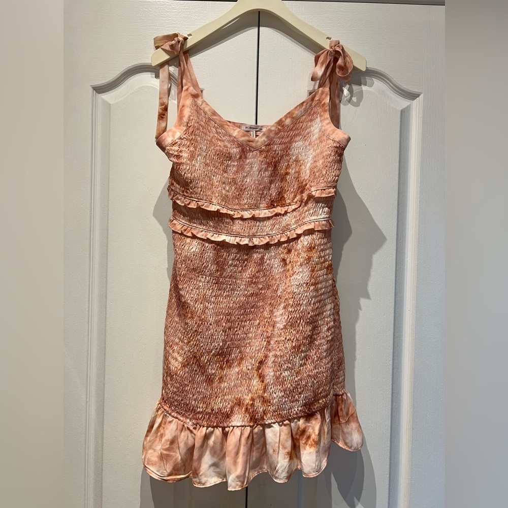 BCBG Short Summer Ruffle Tie Dress in Size L